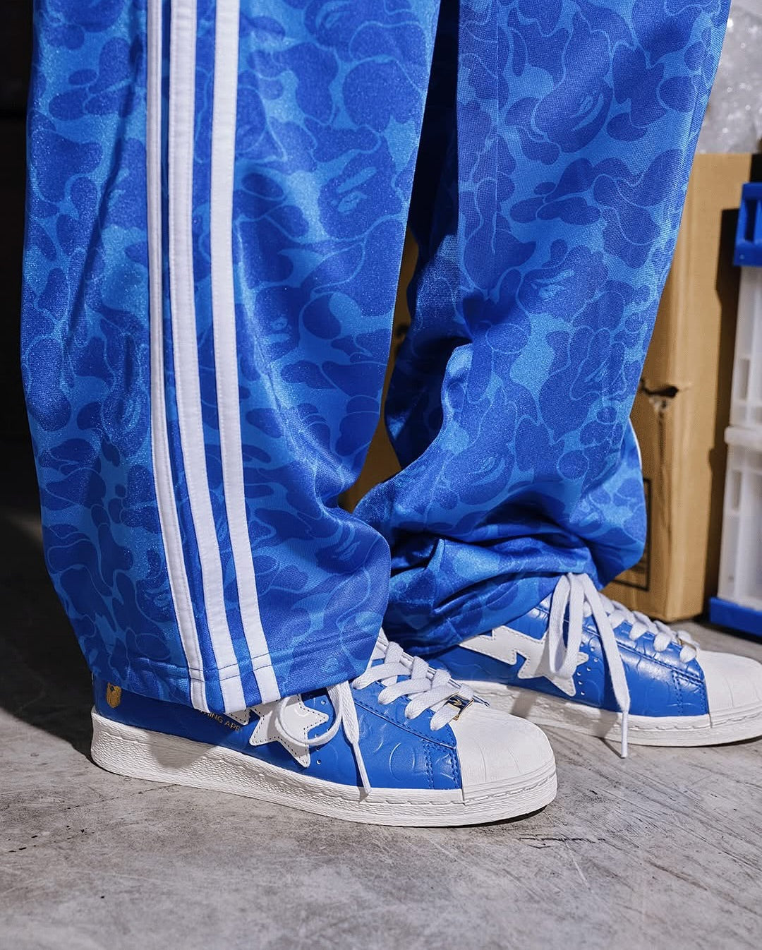 adidas Superstar Vintage Bape Blau Weiß