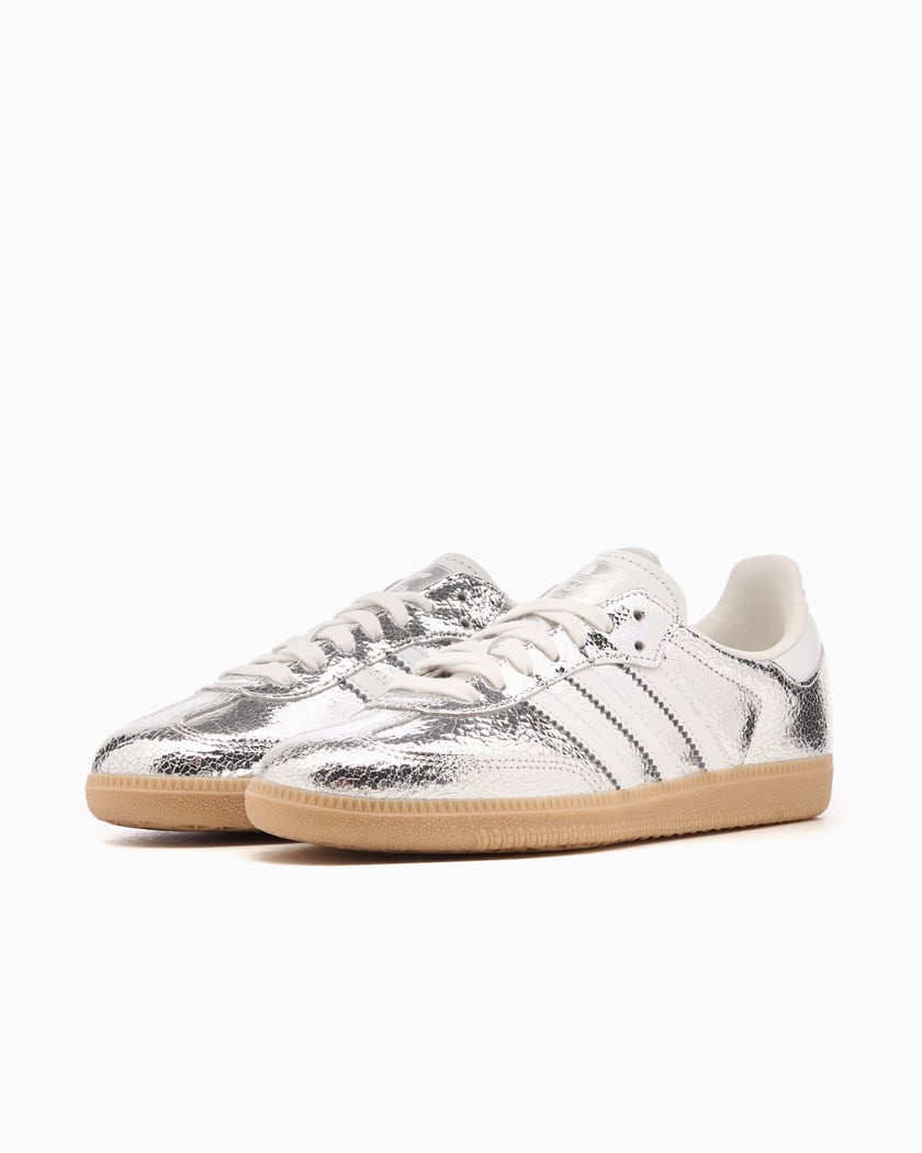 Adidas Samba OG Silver Metallic Cracked Leather