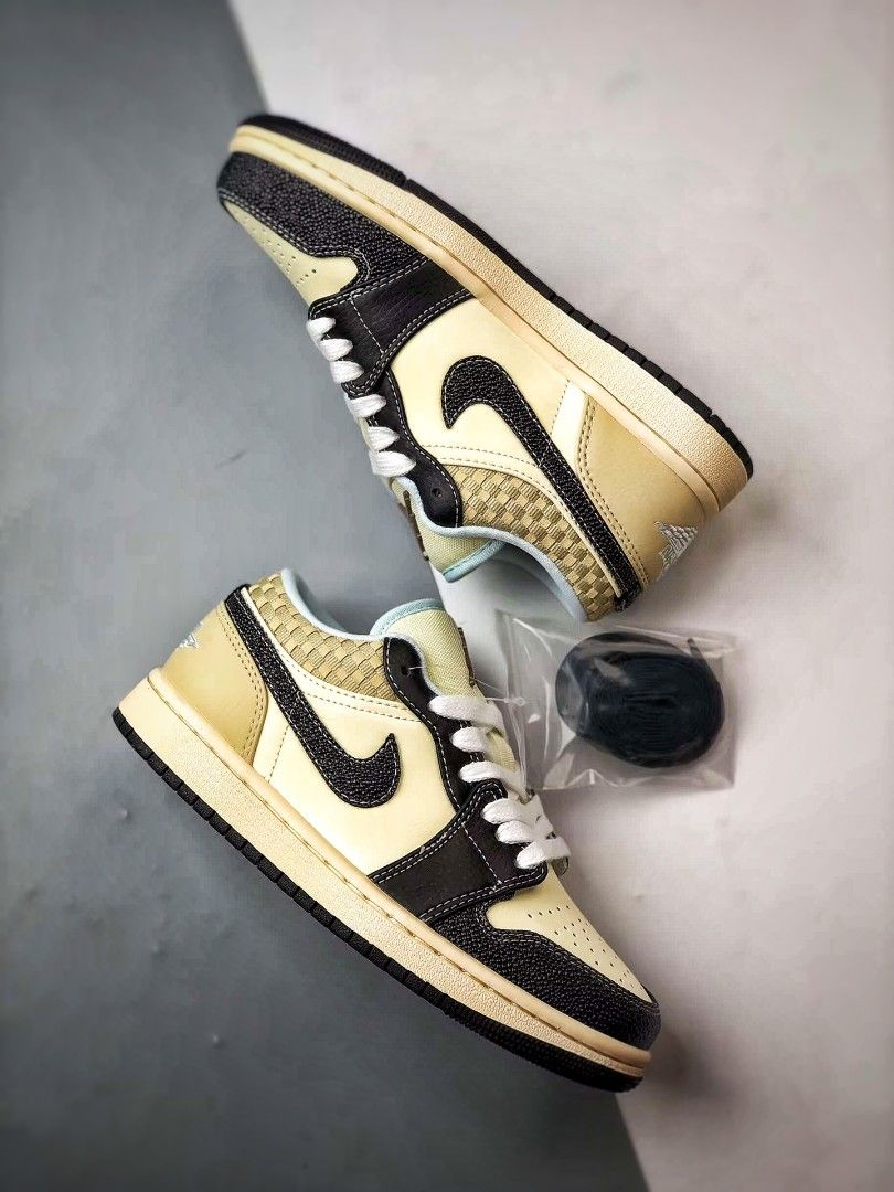 Jordan 1 Low SE Kokosmilch Schwarzer Musselin