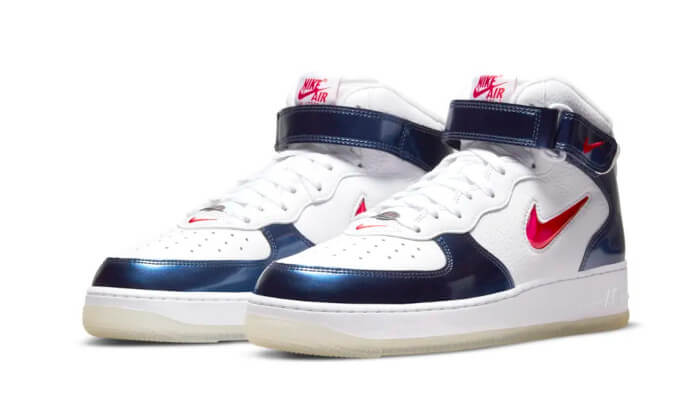 Nike Air Force 1 Mid Universitätsrot Mitternachtsblau