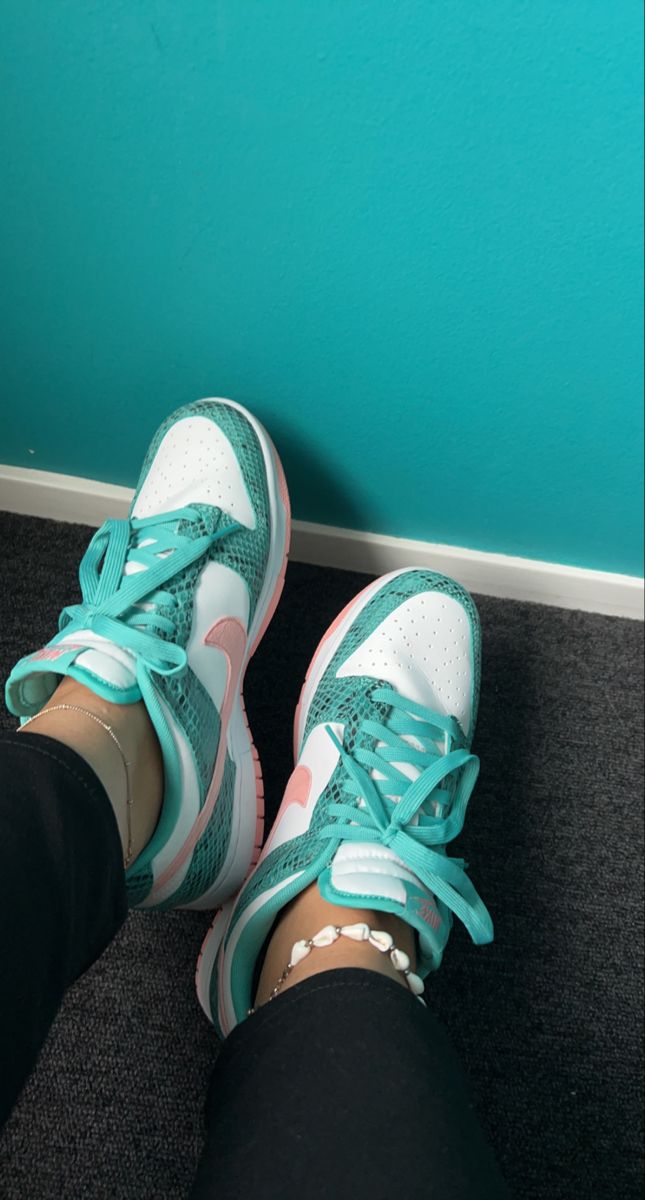 Nike Dunk Low Snakeskin Washed Teal Bleached Coral