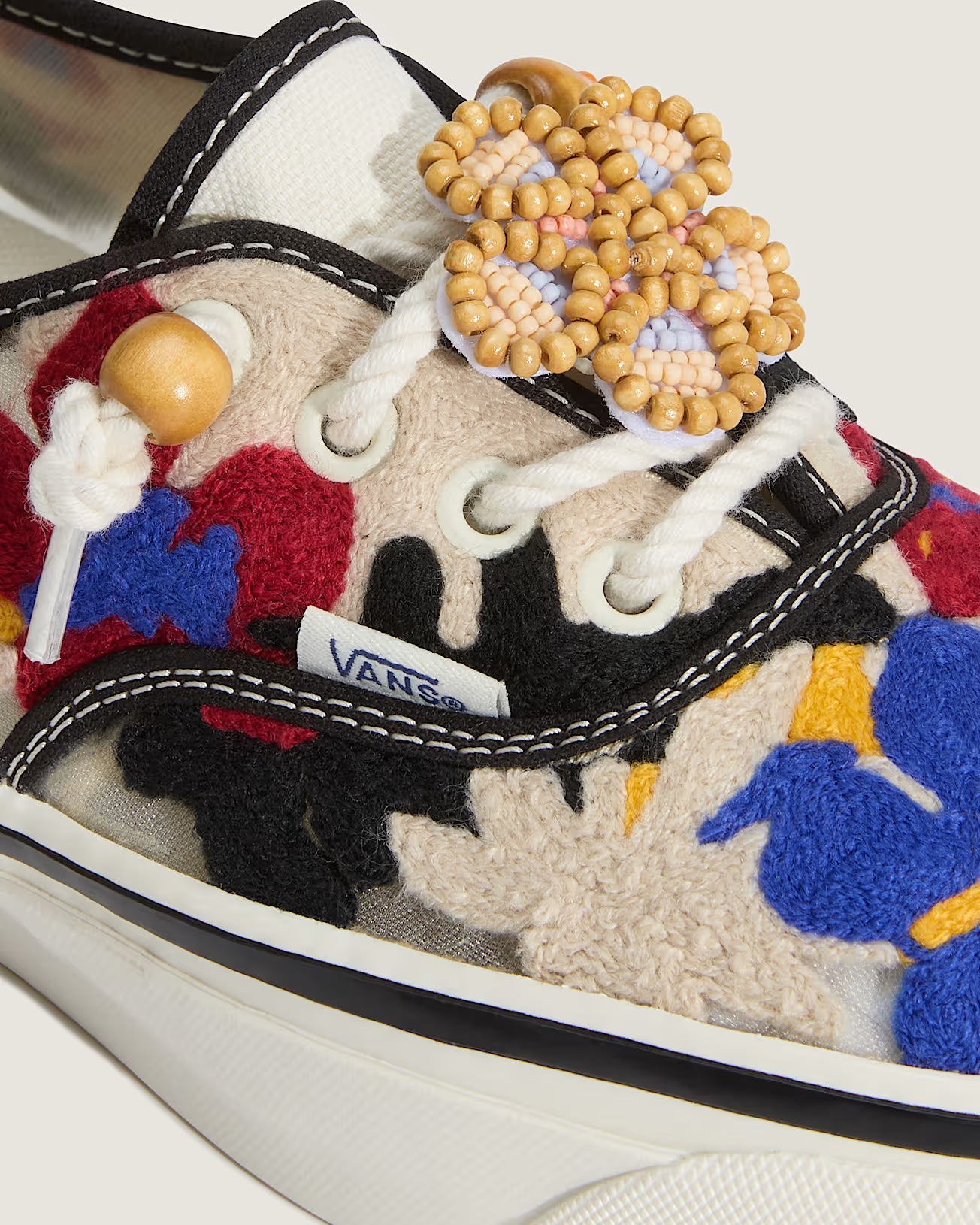 Vans Premium Authentic Needlework White Red Blue detail 5