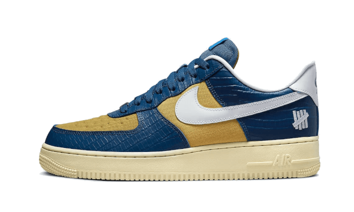 Nike Air Force 1 Low SP Undefeated 5 On It Blau Gelb Kroko