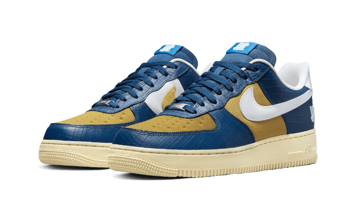 Nike Air Force 1 Low SP Undefeated 5 On It Blau Gelb Kroko