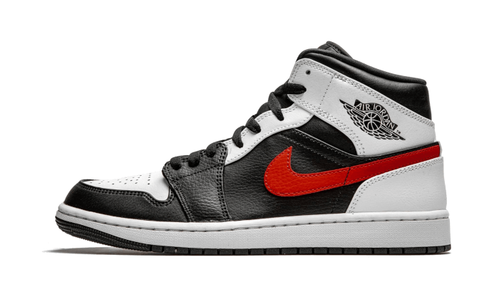 Air Jordan 1 Mid Schwarz Chile Rot Weiß