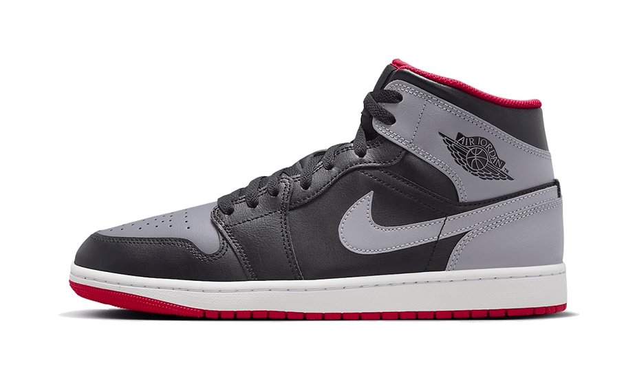Air Jordan 1 Mid Schwarz Grau Rot