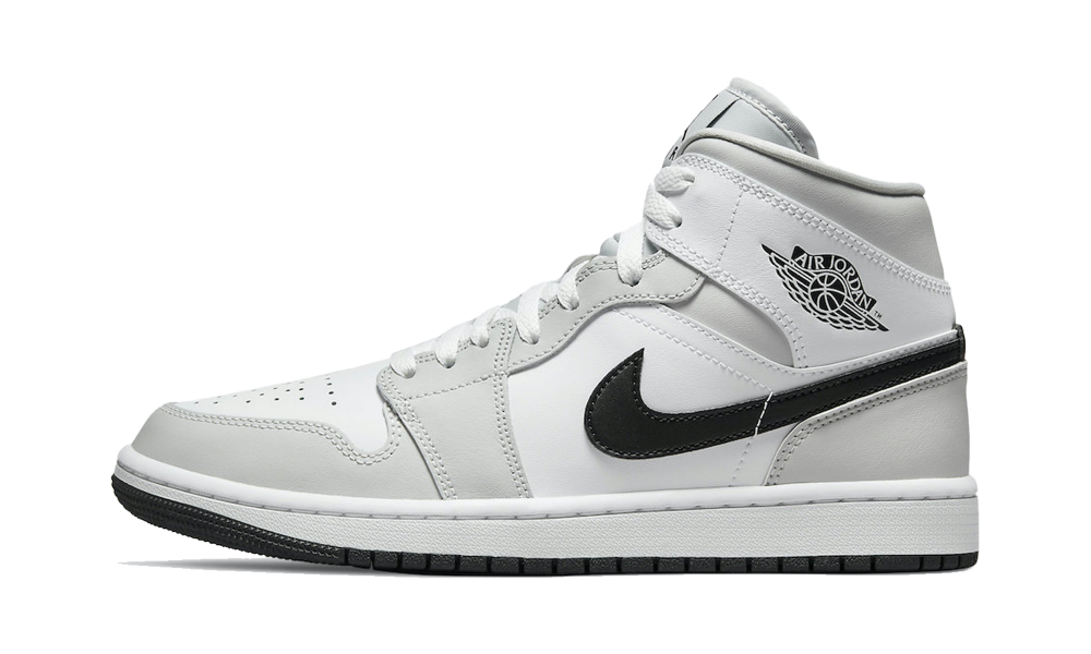 Nike Air Jordan 1 Mid Helles Rauchgrau Schwarz