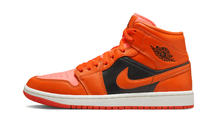 Air Jordan 1 Mid Orange Schwarz