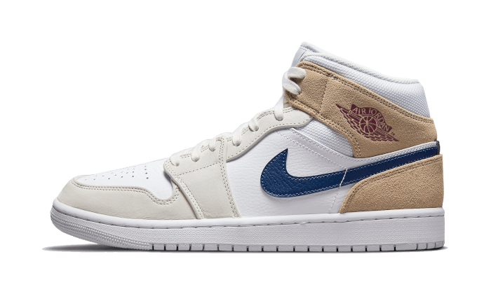 Air Jordan 1 Mid Tan Wildleder Marine