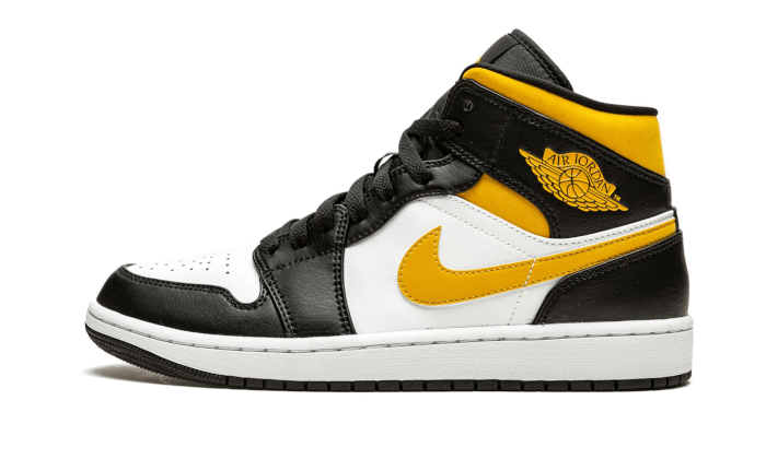 Air Jordan 1 Mid Weiß Pollen Schwarz