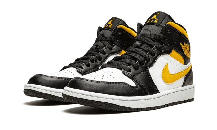 Air Jordan 1 Mid Weiß Pollen Schwarz