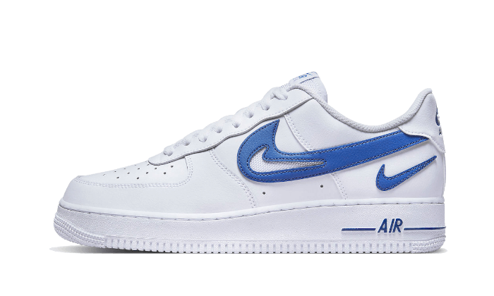 Nike Air Force 1 Low '07 FM Cut Out Swoosh Weiß Game Royal