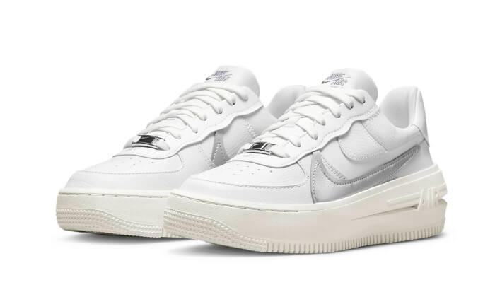 Nike Air Force 1 Low Platform Summit Weiß Metallic Silber