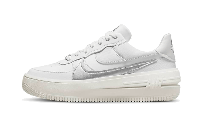 Nike Air Force 1 Low Platform Summit Weiß Metallic Silber