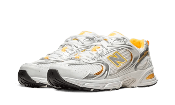 New Balance 530 Weiß Vibrant Apricot Silber Metallic