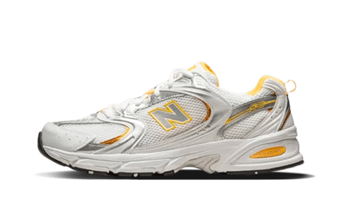 New Balance 530 Weiß Vibrant Apricot Silber Metallic