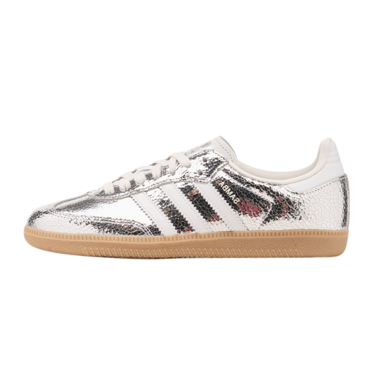 Adidas Samba OG Silver Metallic Cracked Leather