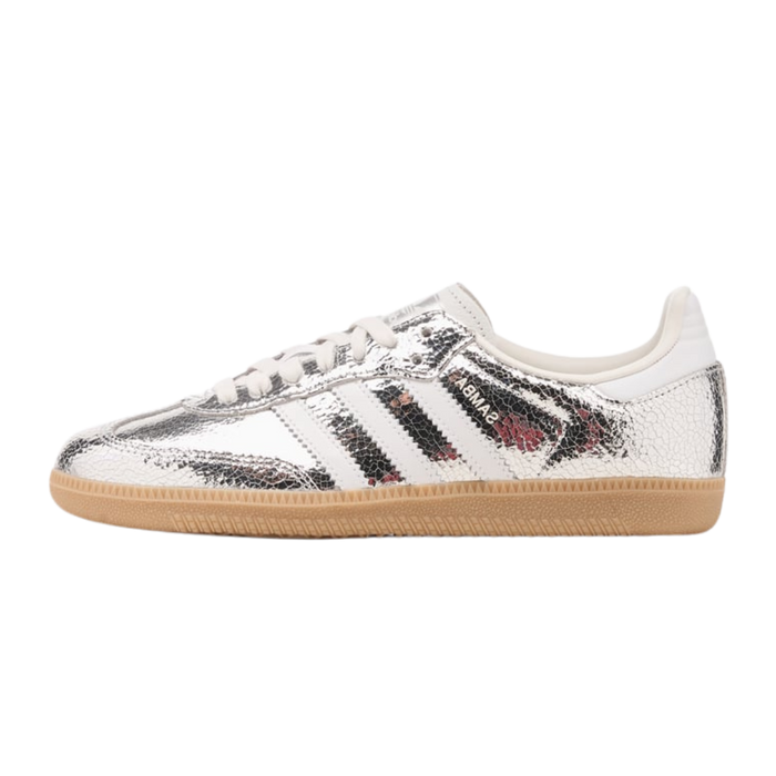 Adidas Samba OG Silver Metallic Cracked Leather