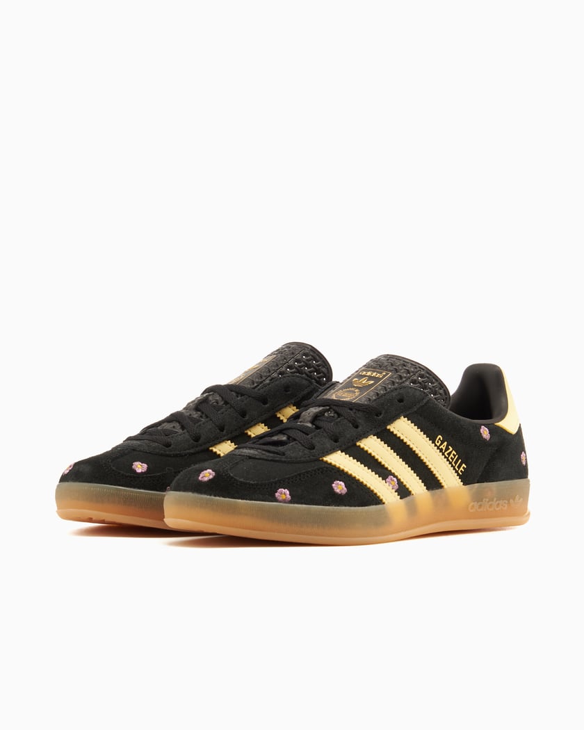 Adidas Gazelle Indoor Core Black Almost Yellow Floral (Women's)