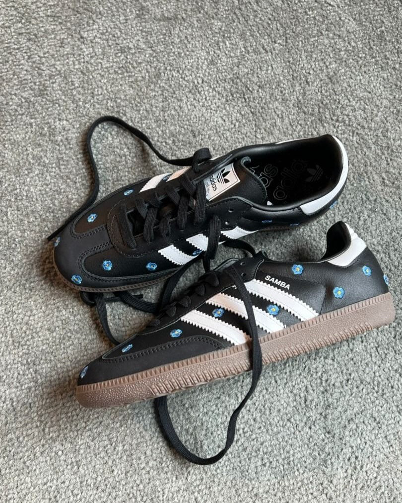 Adidas Samba Hellblau Floral Kernschwarz (Damen)
