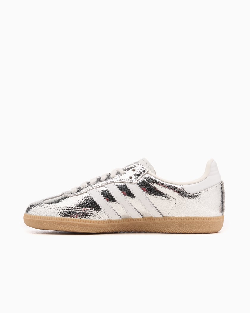 Adidas Samba OG Silver Metallic Cracked Leather