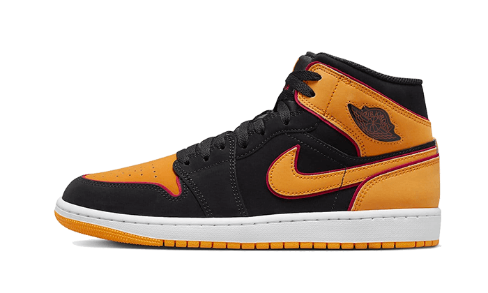 Air Jordan 1 Mid Fat Tongue Schwarz Orange