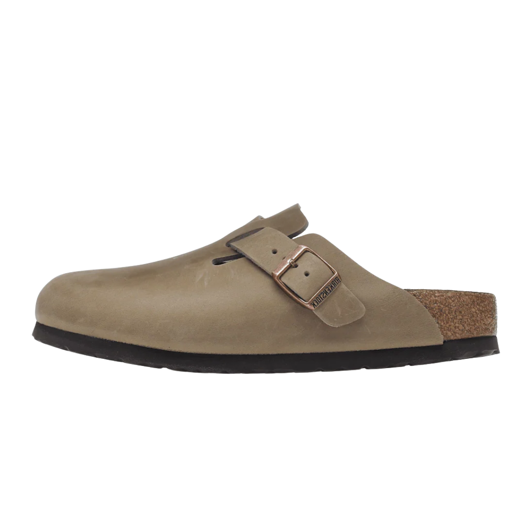 Birkenstock Boston Soft Footbed, geöltes Leder, Tabakbraun