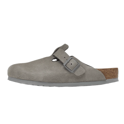 Birkenstock Boston Soft Footbed Suede Stone Coin