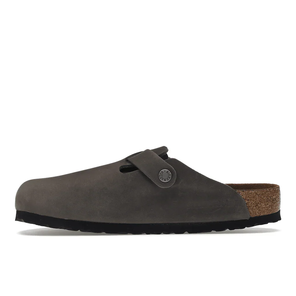 Birkenstock Boston Soft Footbed, geöltes Leder, Eisengrau