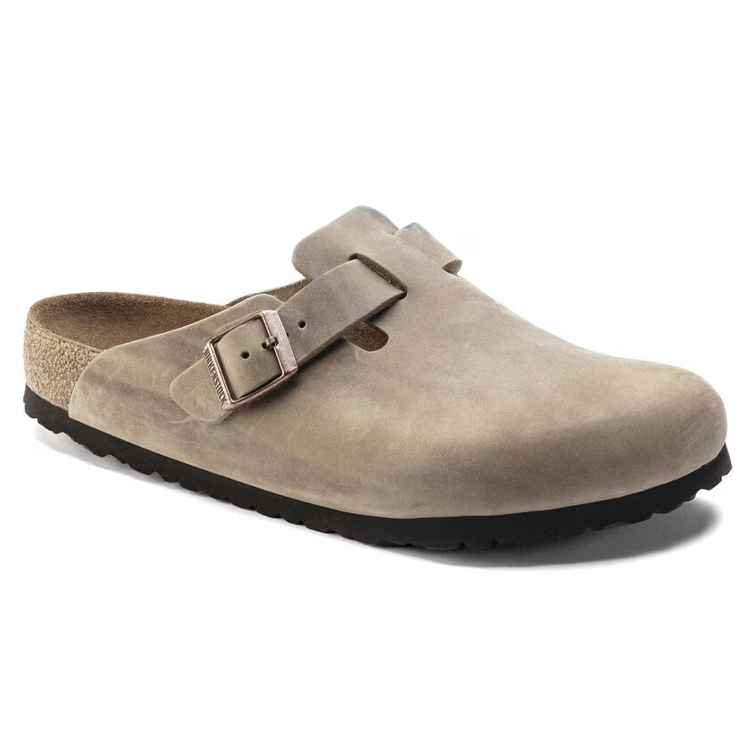 Birkenstock Boston Soft Footbed, geöltes Leder, Tabakbraun