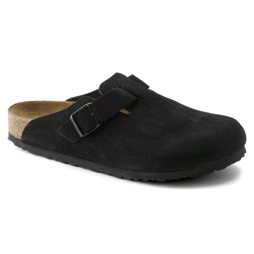 Birkenstock Boston Soft Footbed Wildleder Schwarz