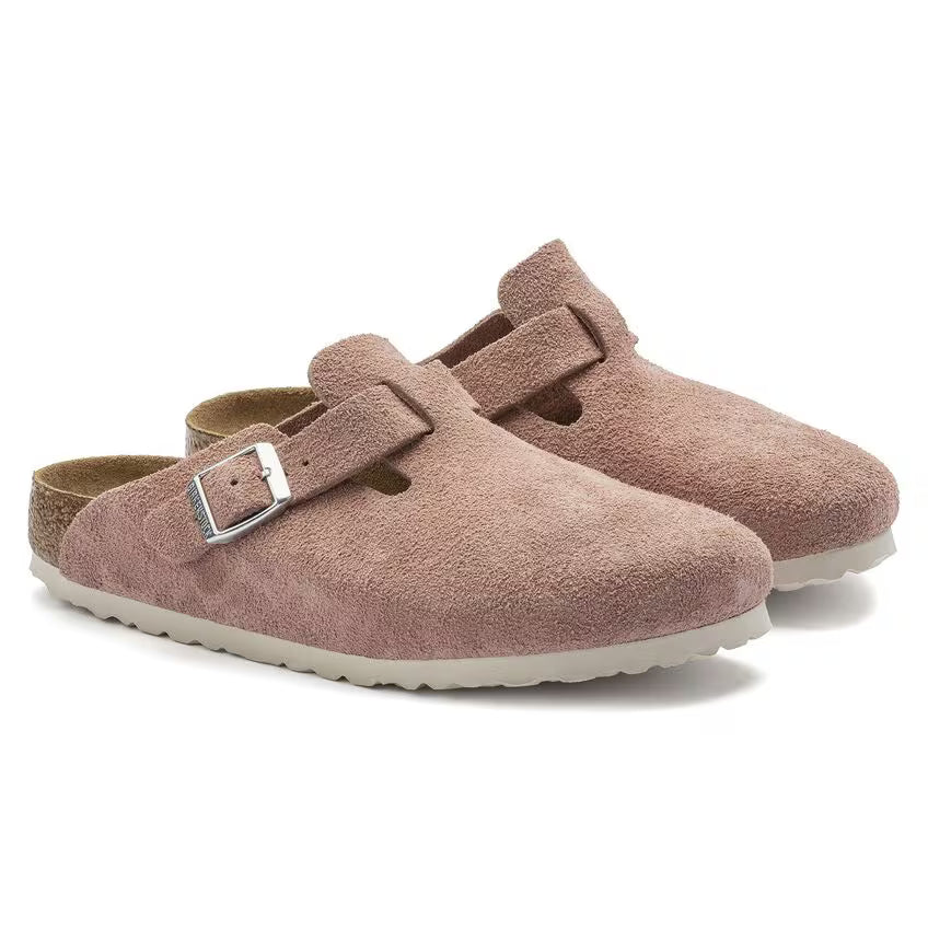 Birkenstock Boston Soft Footbed Wildleder Rosa Ton