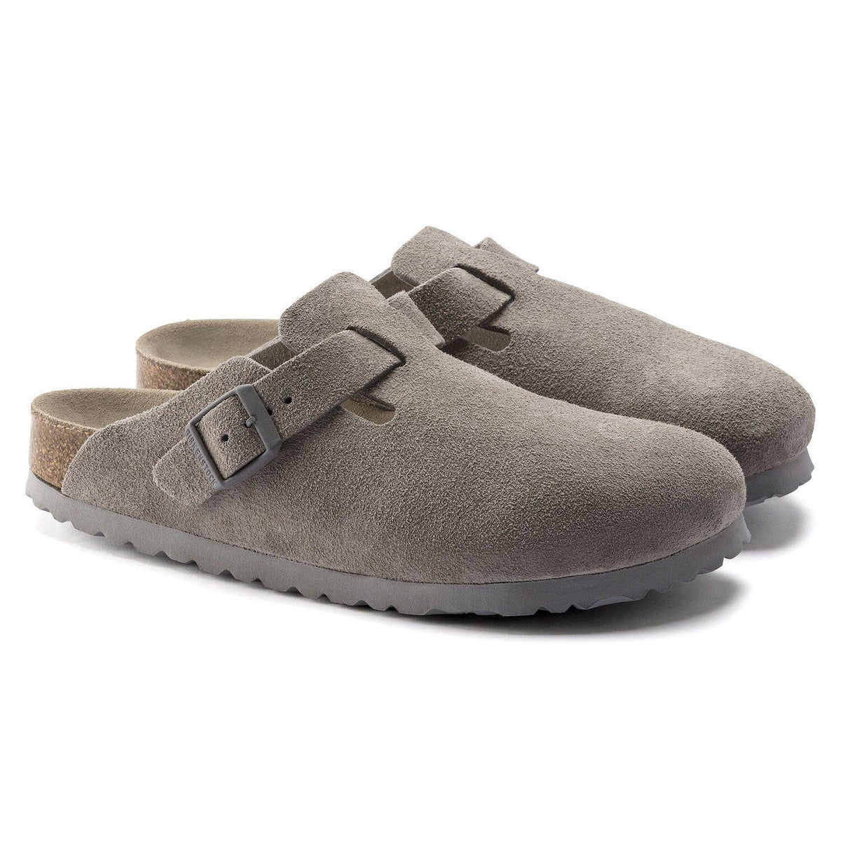 Birkenstock Boston Soft Fußbett aus Wildleder Stone Coin