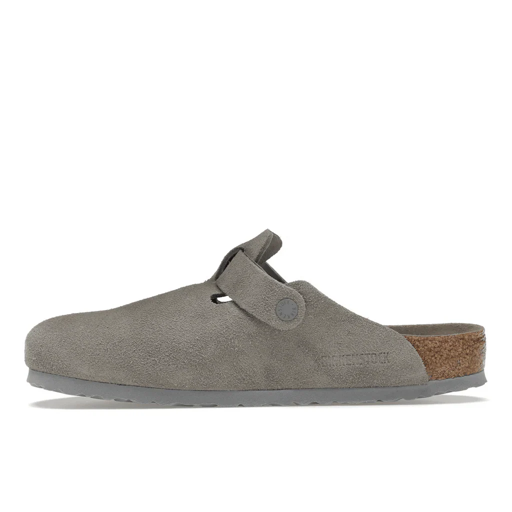 Birkenstock Boston Soft Fußbett aus Wildleder Stone Coin