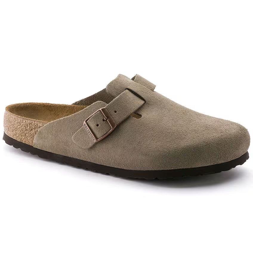 Birkenstock Boston Soft Footbed Wildleder Taupe