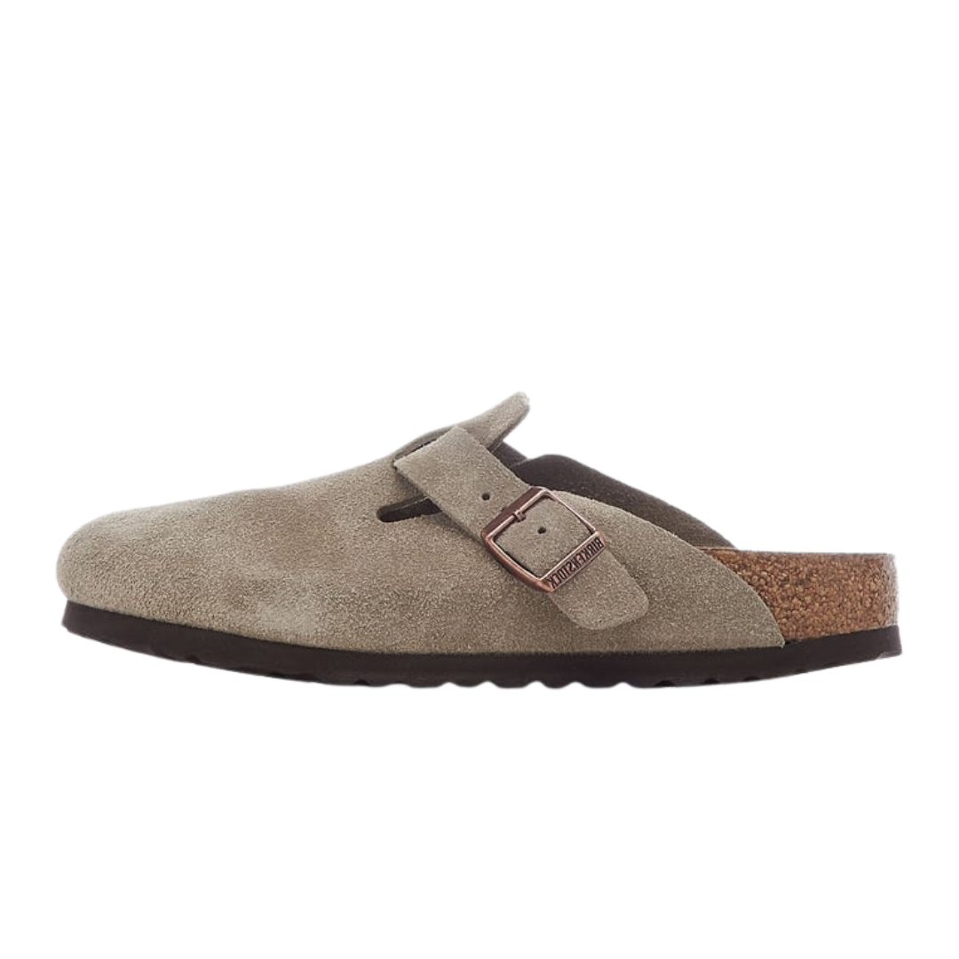 Birkenstock Boston Soft Footbed Wildleder Taupe (Schmale Passform)