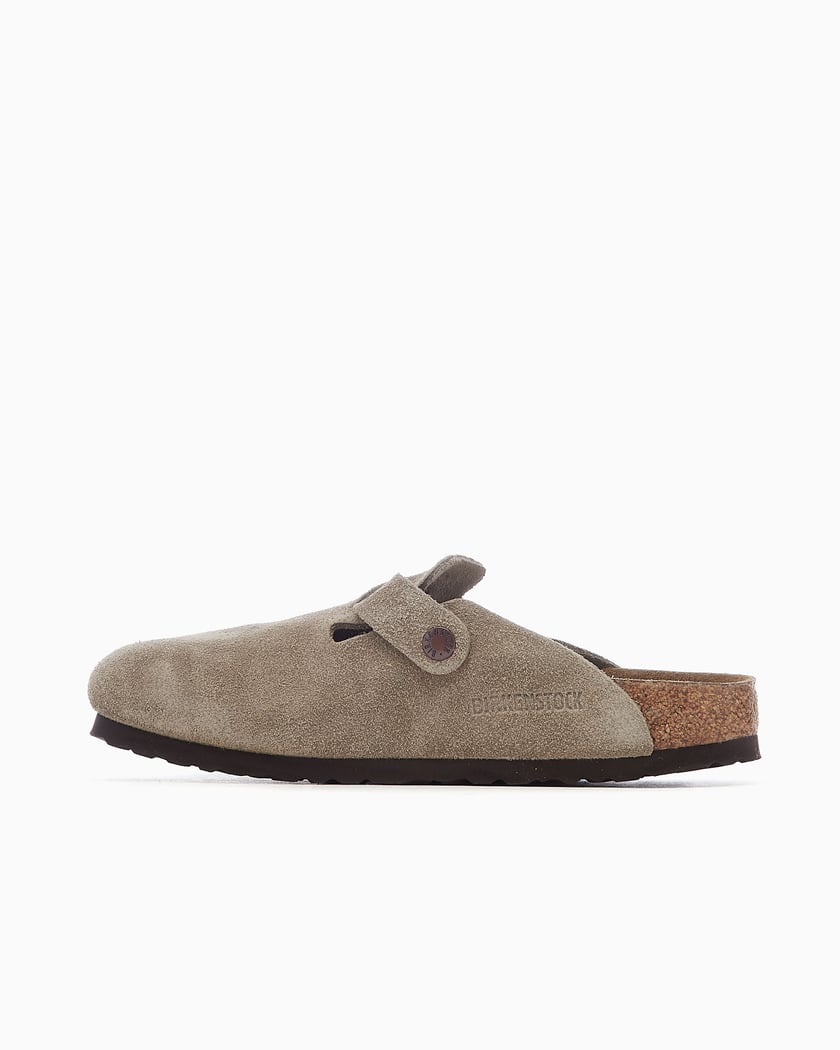 Birkenstock Boston Soft Footbed Wildleder Taupe (Schmale Passform)