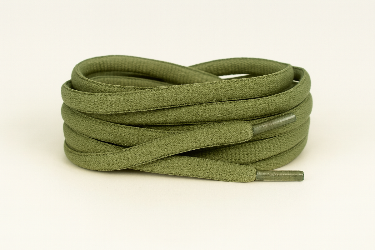 Olive Green Round Asics Laces