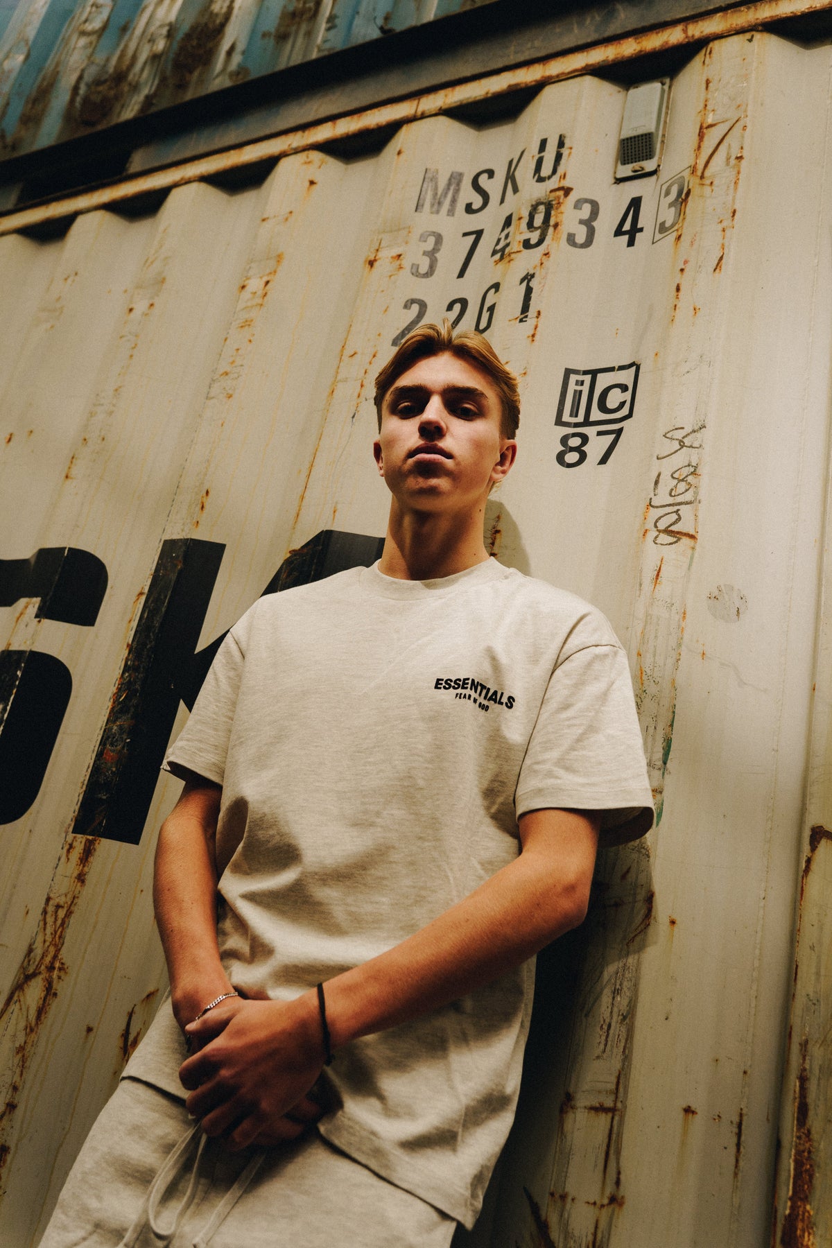 Fear of God Essentials Light Oatmeal T-Shirt