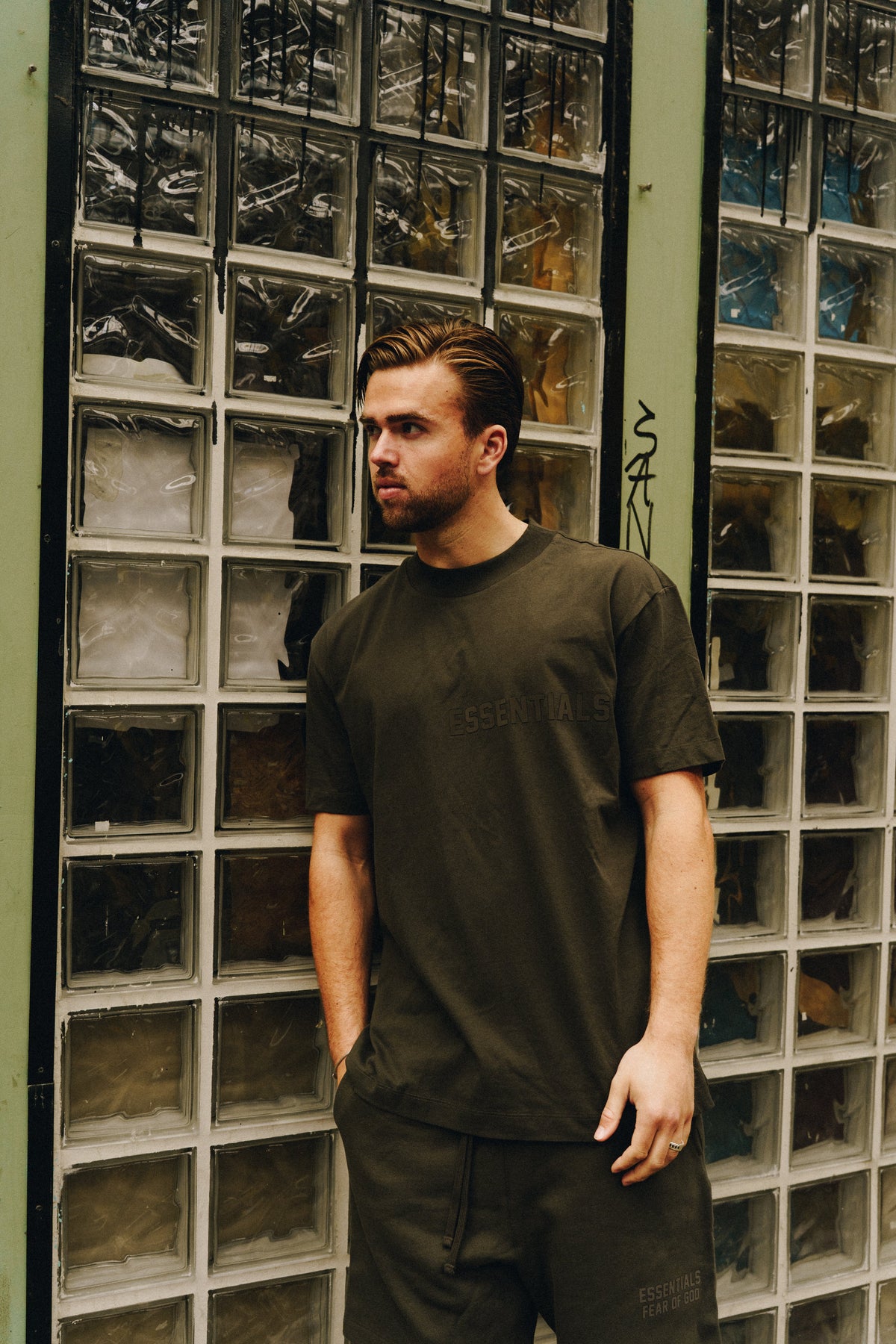 Fear of God Essentials Off Black T-Shirt