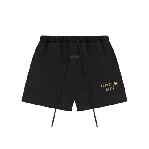 Fear of God Essentials FW24 Schwarze und gelbe Shorts