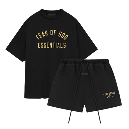 Fear of God Essentials FW24 Black Yellow Summer Set