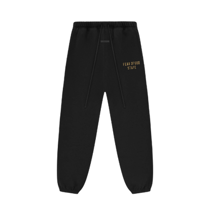 Fear of God Essentials FW24 Black Yellow State Lange Broek