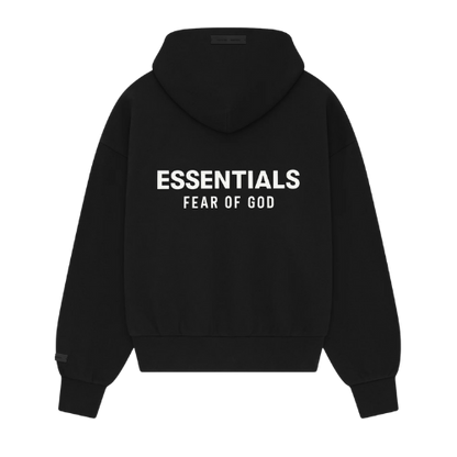 Fear of God Essentials SS25 Jet Black Hoodie