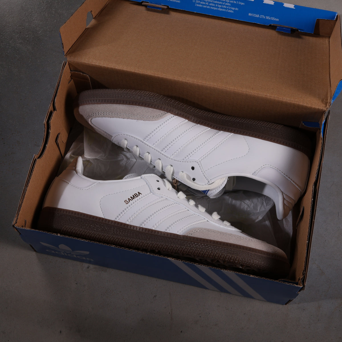 Adidas Samba Cloud White Blue Gum