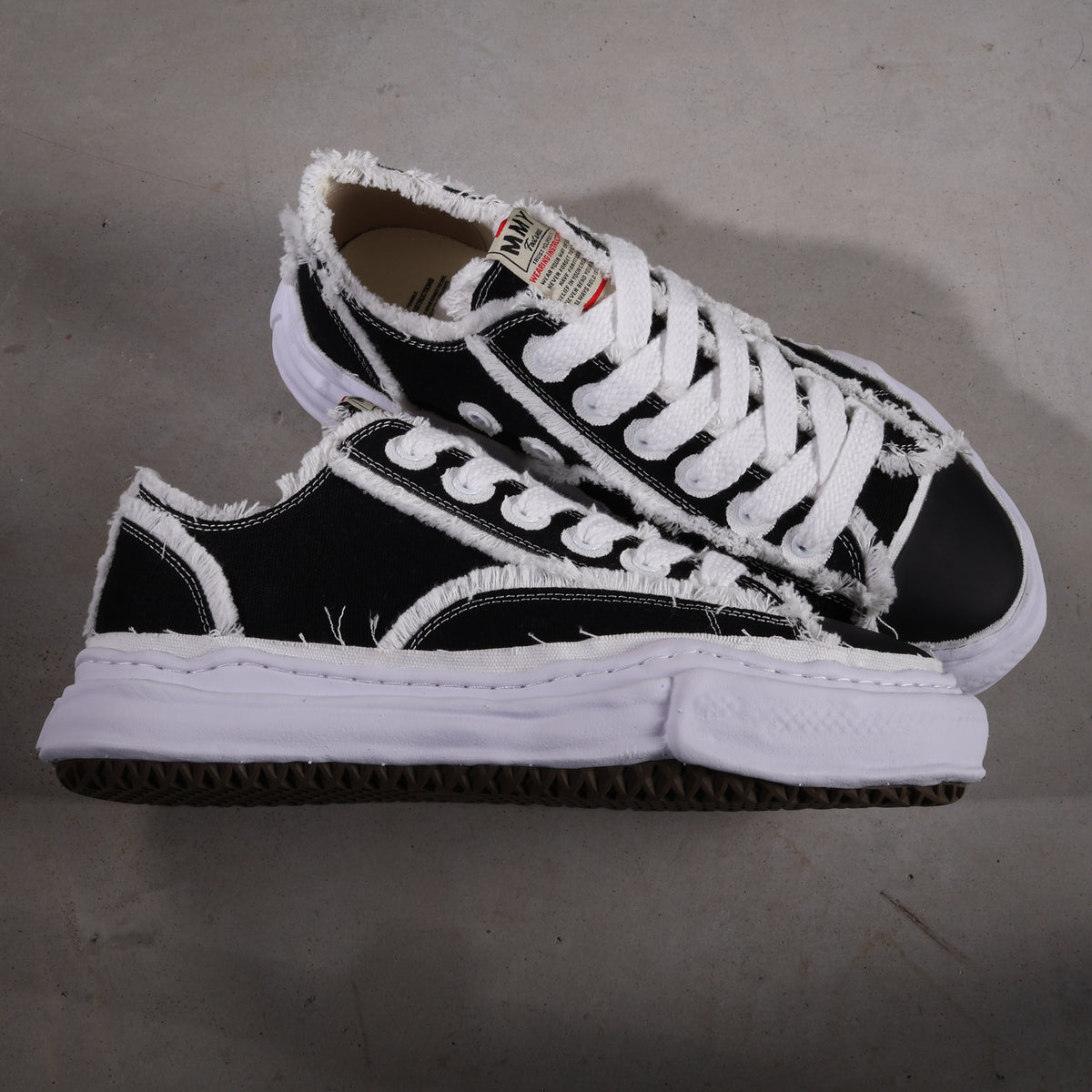 Maison Mihara Yasuhiro Peterson OG Sole Canvas Low Frayed Black (SALE)