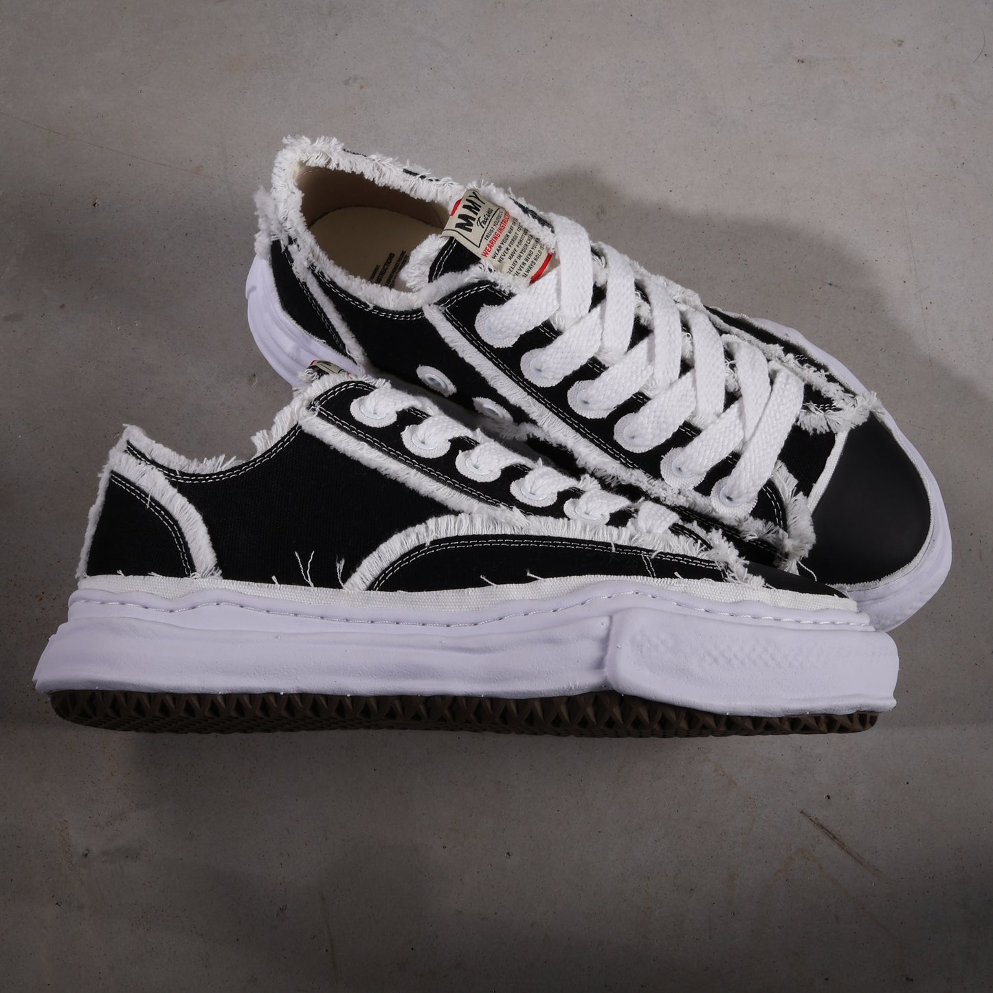 Maison Mihara Yasuhiro Peterson OG Sole Canvas Low Frayed Black (SALE)