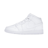 Air Jordan 1 Mid Triple White Tumbled Leather