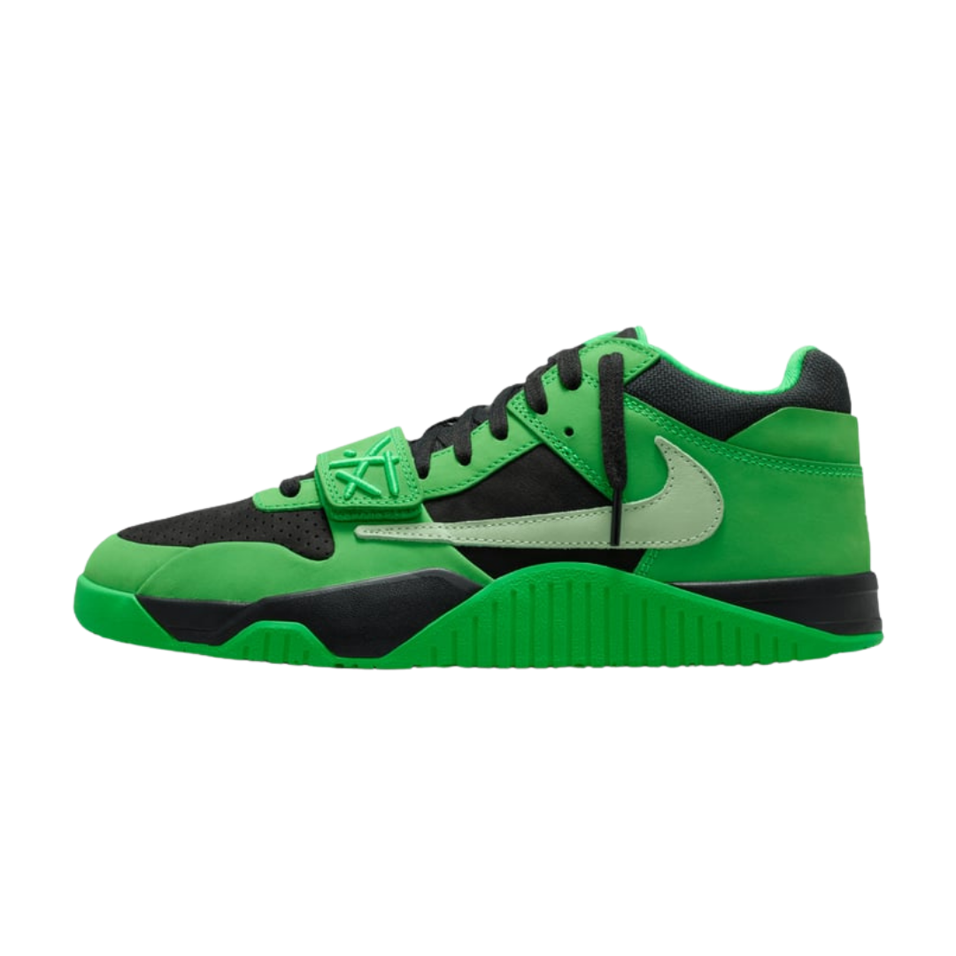 Jordan CJ1 T-Rexx Travis Scott Green Spark zijkant