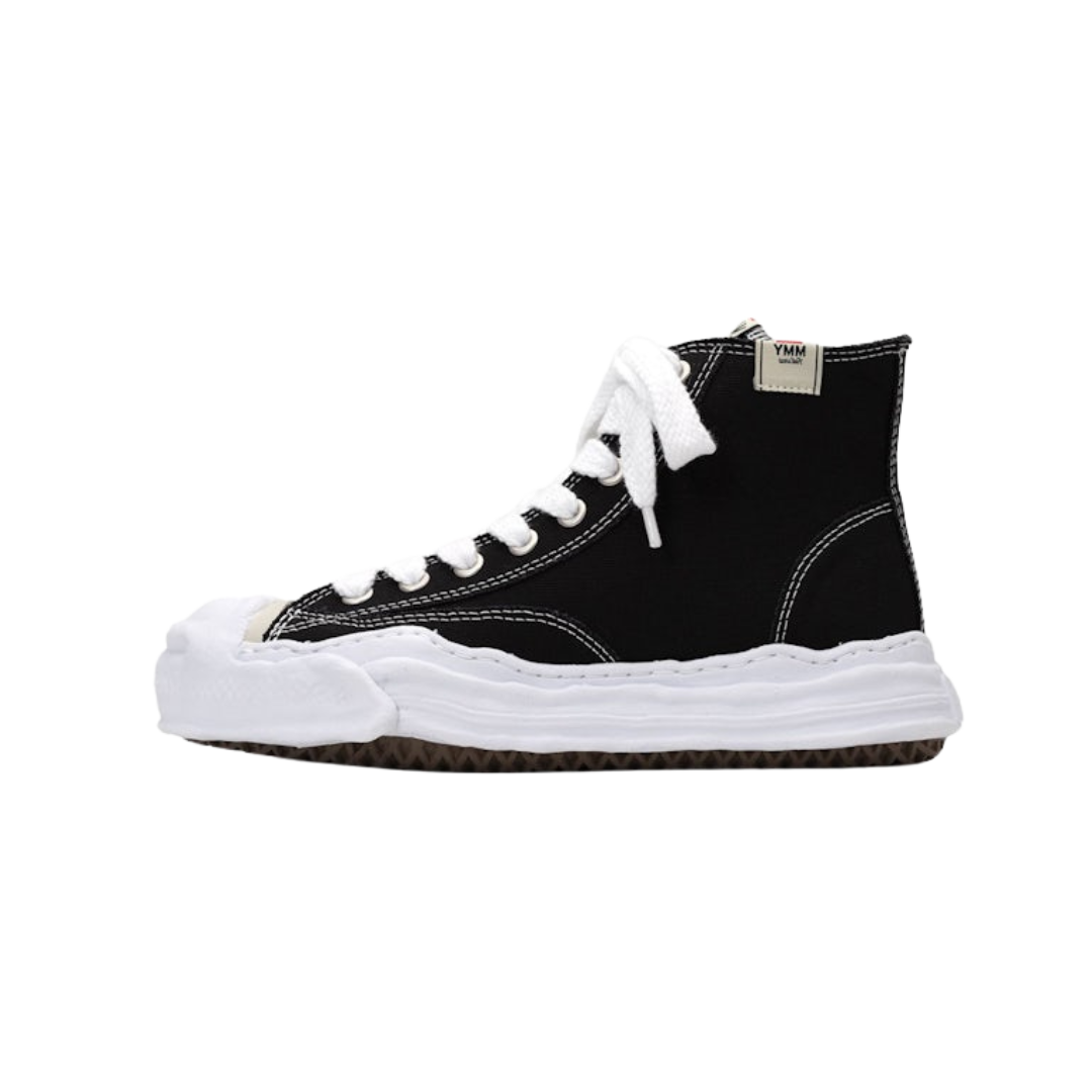 Maison Mihara Yasuhiro Hank OG Sole Canvas Hi Schwarz Weiß